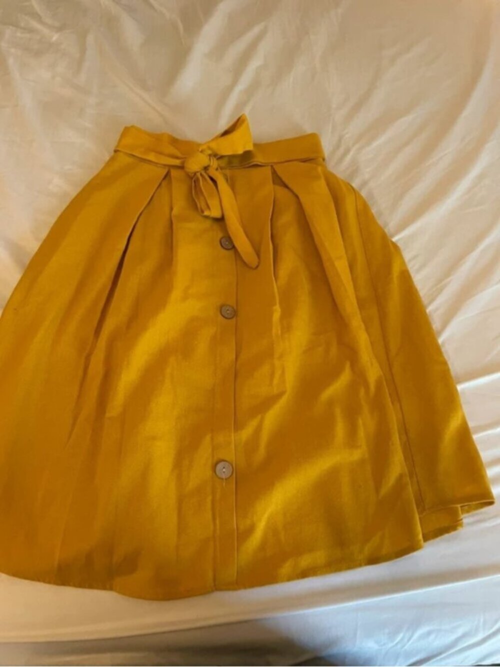 Mustard yellow midi skirt